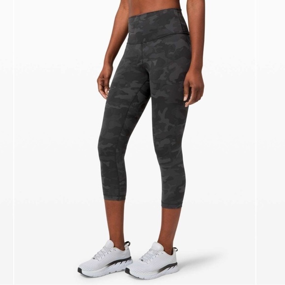 lululemon athletica Pants - Lululemon Wunder Train High-Rise Crop 21" Incognito Camo Multi Grey size 6